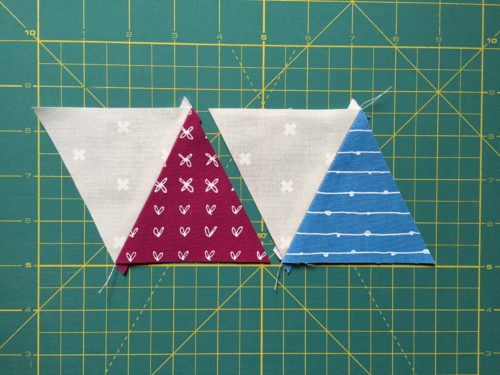 how to cut and sew triangles