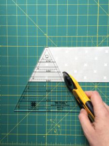 How to cut and sew triangles using a triangle ruler