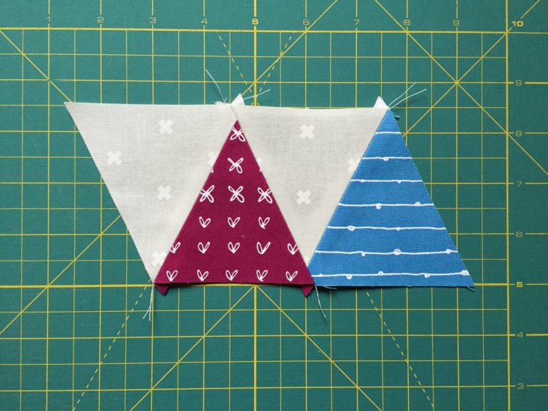 How to cut and sew triangles using a triangle ruler